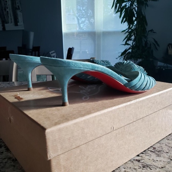NEW Christian Louboutin Belbrossa Suede Mule Size 39.5 - Picture 4 of 12